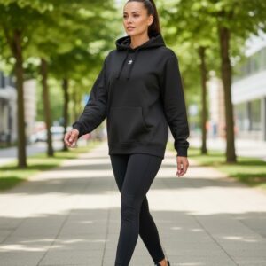 Hoodie Adidas Originals Negro/Gris Carbón con Logo Trébol
