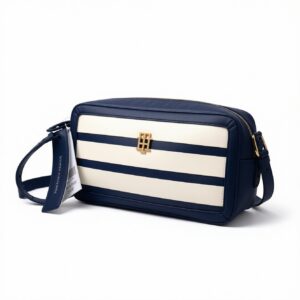 Bolso Tommy Hilfiger azul y crema a rayas