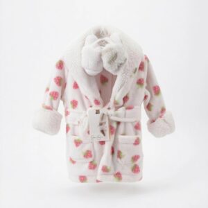 Bata de Baño para Bebé Niña Fresas 0/9M